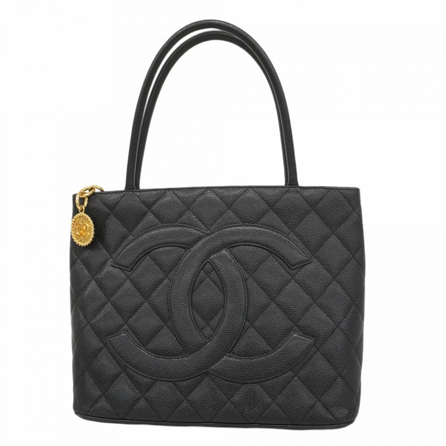 Chanel Black Grained Calfskin Tote Bag