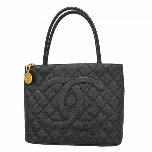 Chanel Black Grained Calfskin Tote Bag
