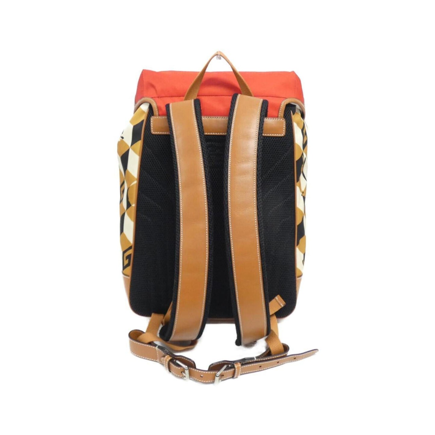 Gucci Beige Red Color Nylon Leather Backpack