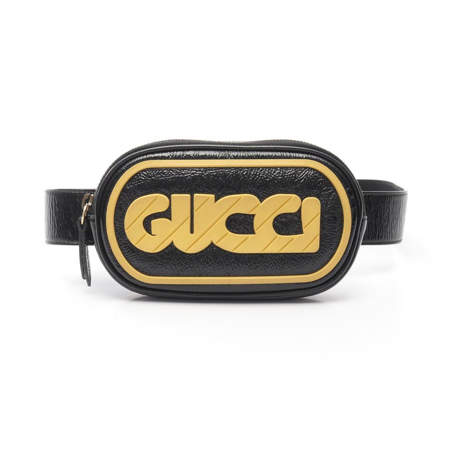 Gucci Black Patent Leather Fanny Pack Sling Bag