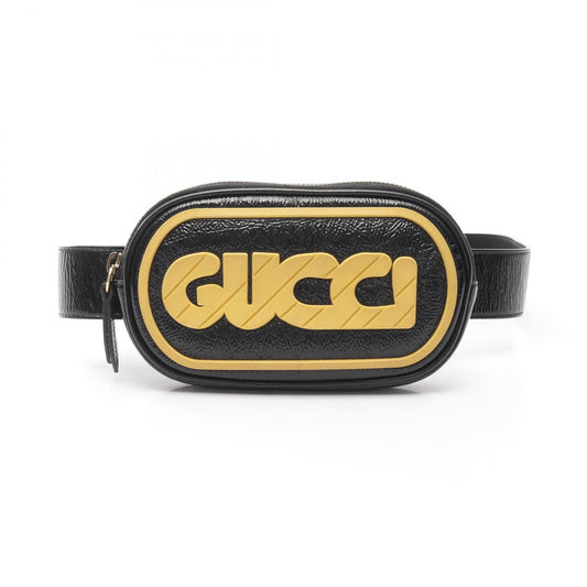 Gucci Black Patent Leather Fanny Pack Sling Bag