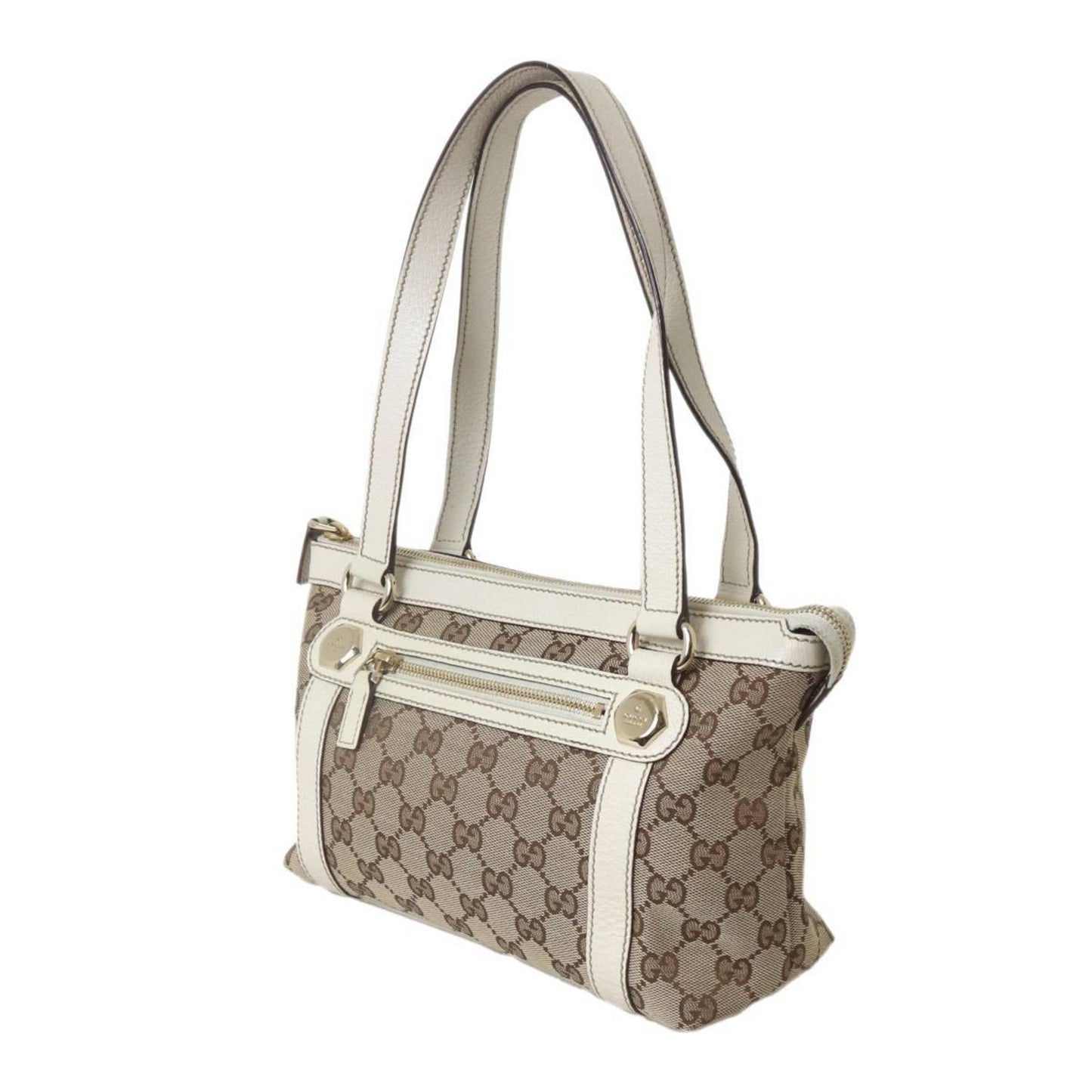 Gucci Gg Canvas Brown White Gg Canvas Handbag