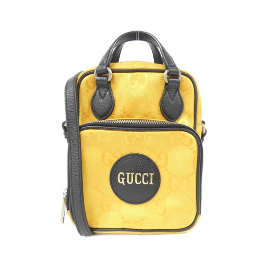 Gucci Black Yellow Nylon Leather Shoulder Bag