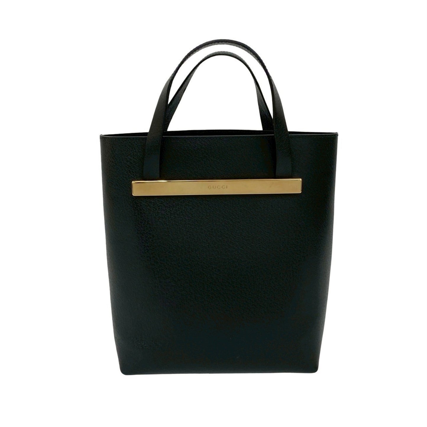Gucci Black Leather Handbag Tote Bag