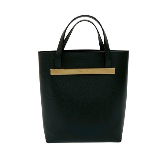 Gucci Black Leather Handbag Tote Bag