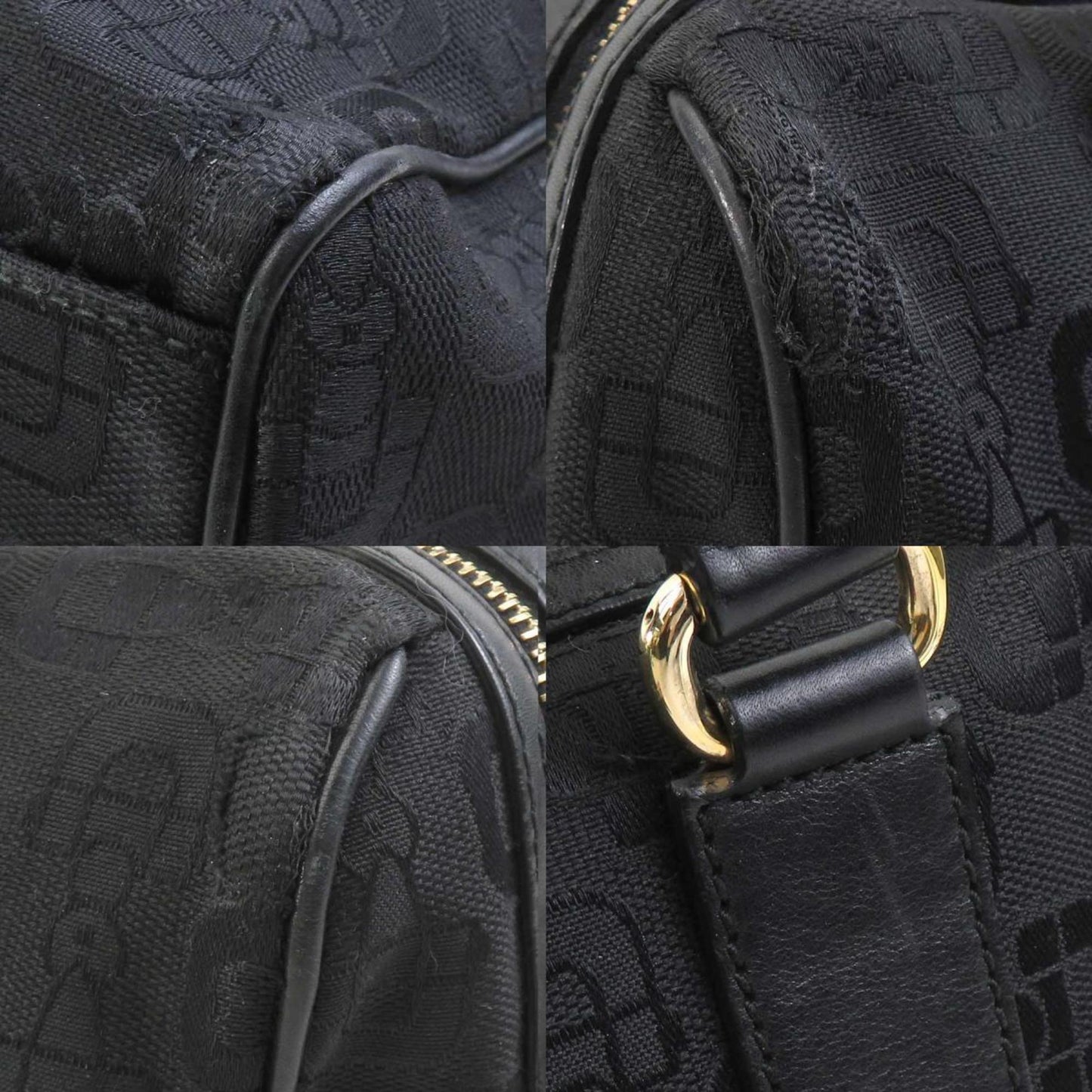 Gucci Black Canvas Leather Handbag