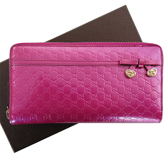 Gucci Pink Patent Leather Long Wallet (Bi-Fold)