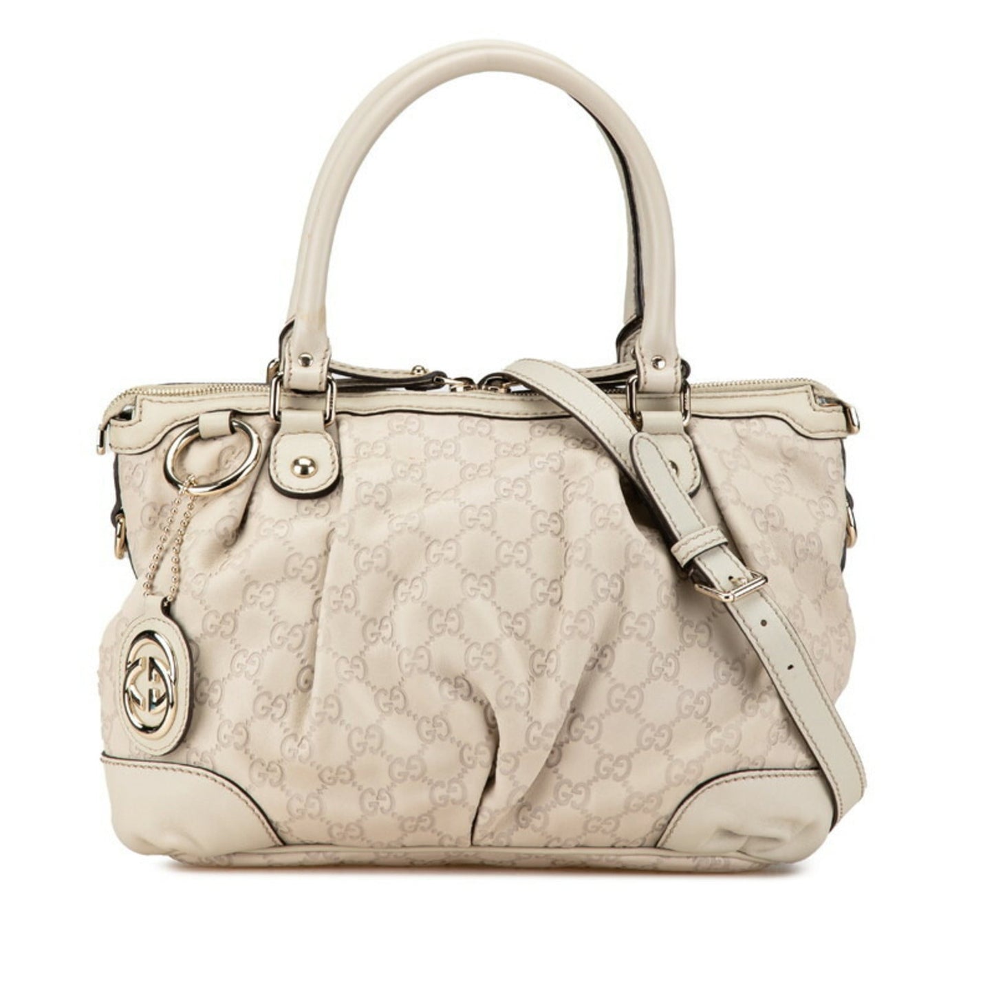 Gucci Ivory White Leather Handbag Shoulder Bag