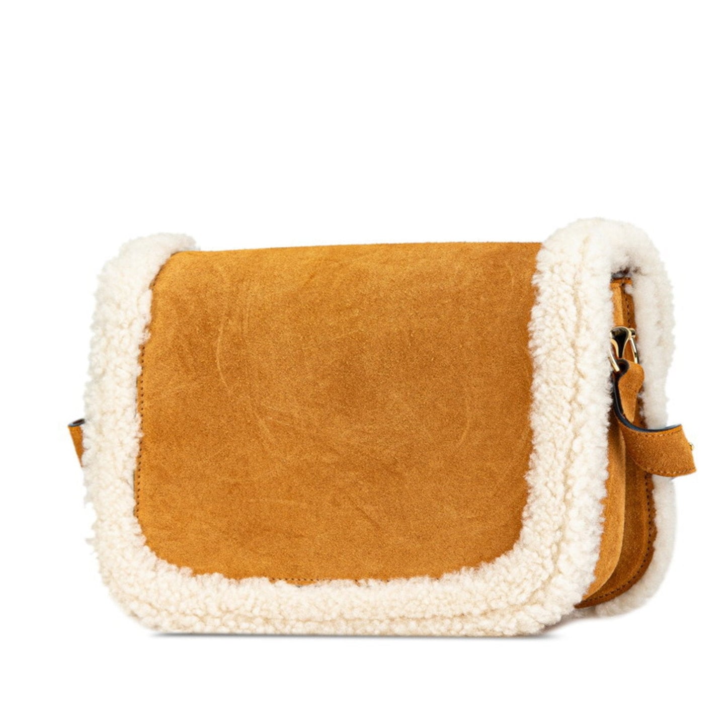 Gucci Beige White Suede Leather Shoulder Bag