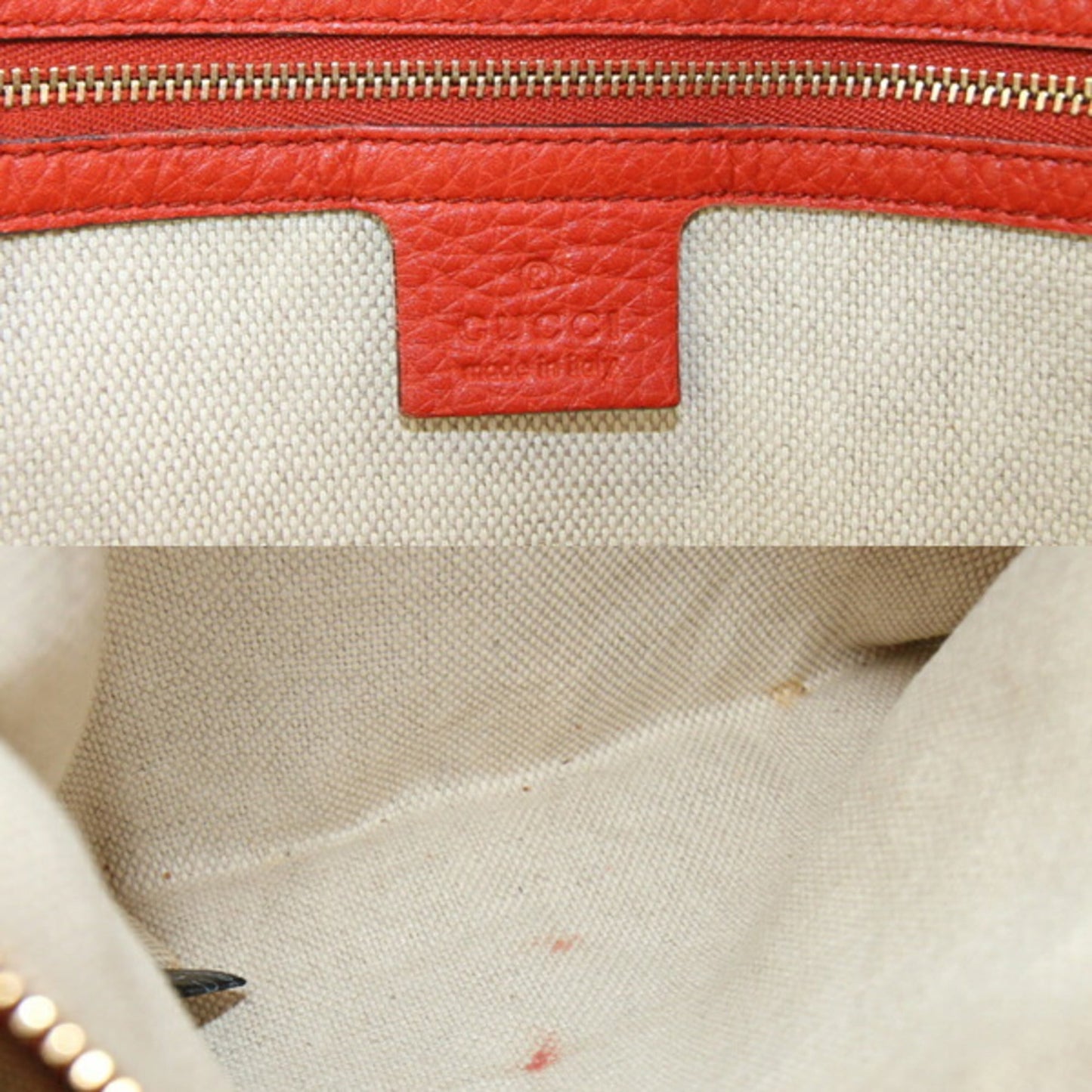 Gucci Soho Red Color Leather Tote Bag