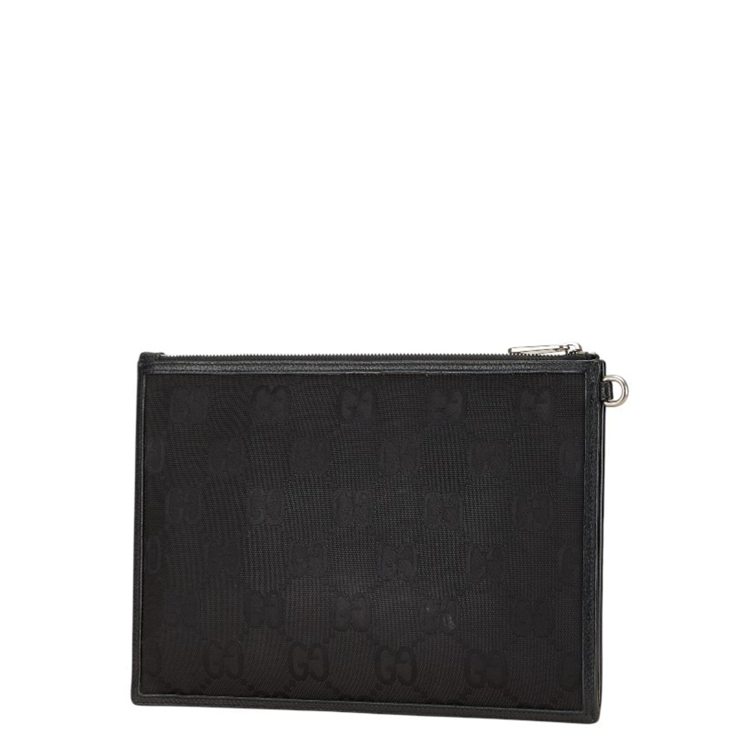 Gucci Black Nylon Leather Clutch Bag