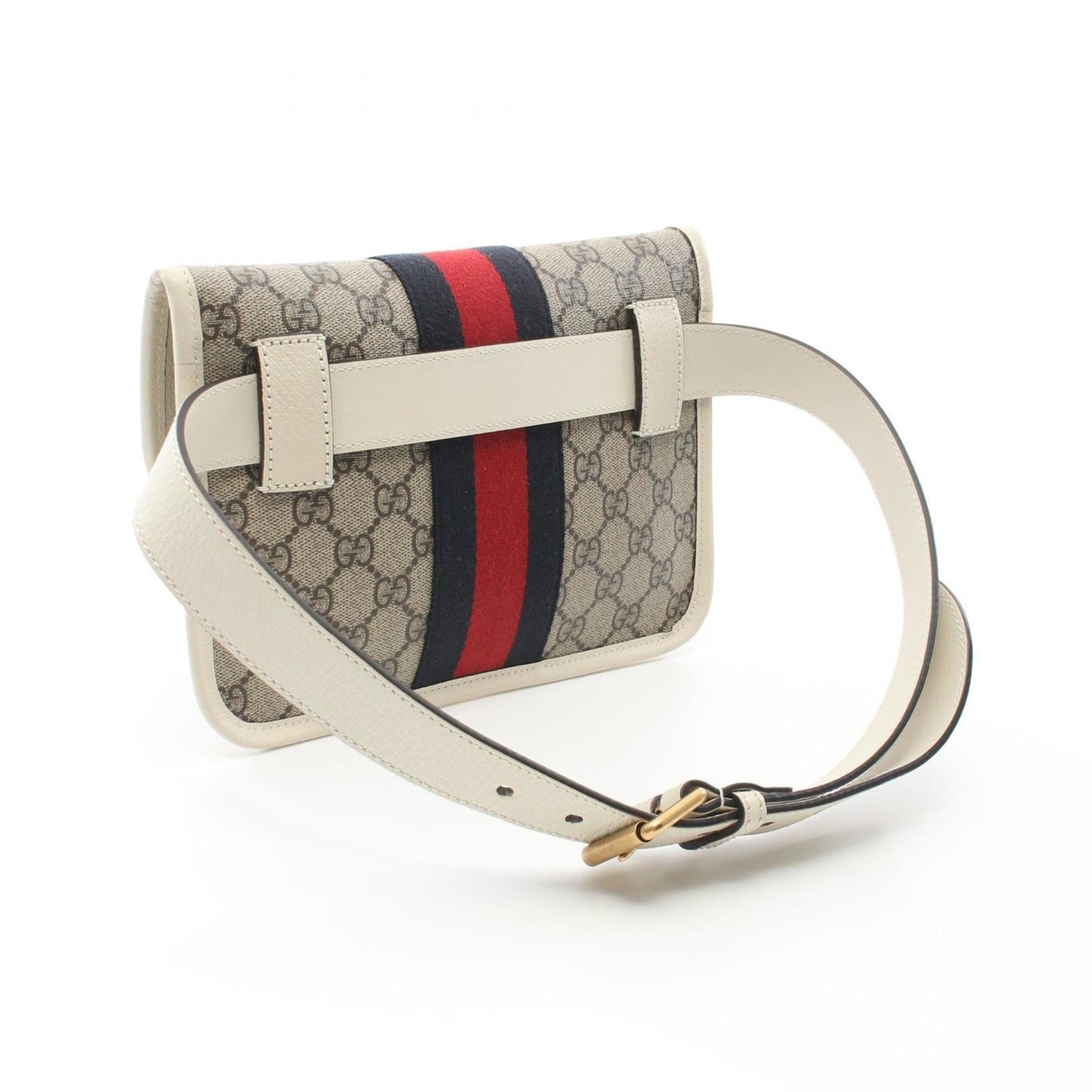 Gucci Beige Multi-Color White Coated Canvas Leather Fanny Pack