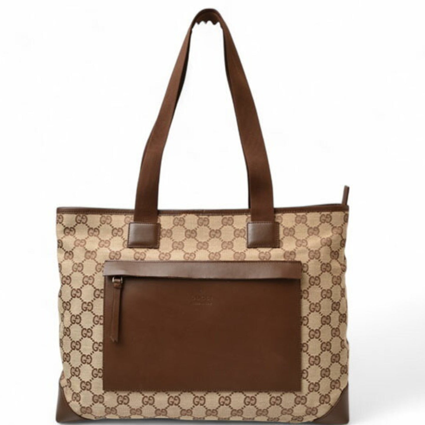 Gucci Brown Gg Beige Gg Canvas Tote Bag