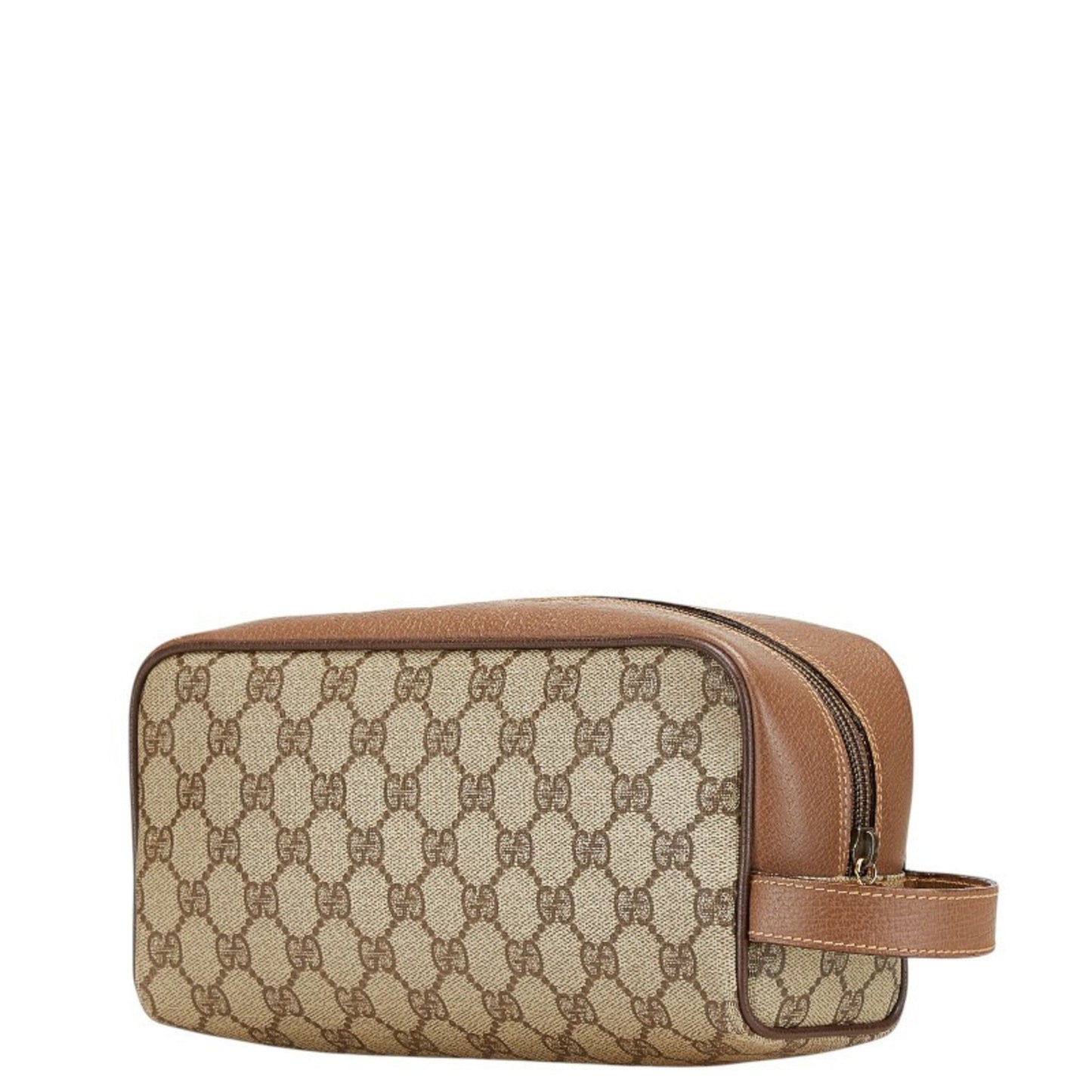 Gucci Beige Brown Pvc Leather Clutch Bag Pouch