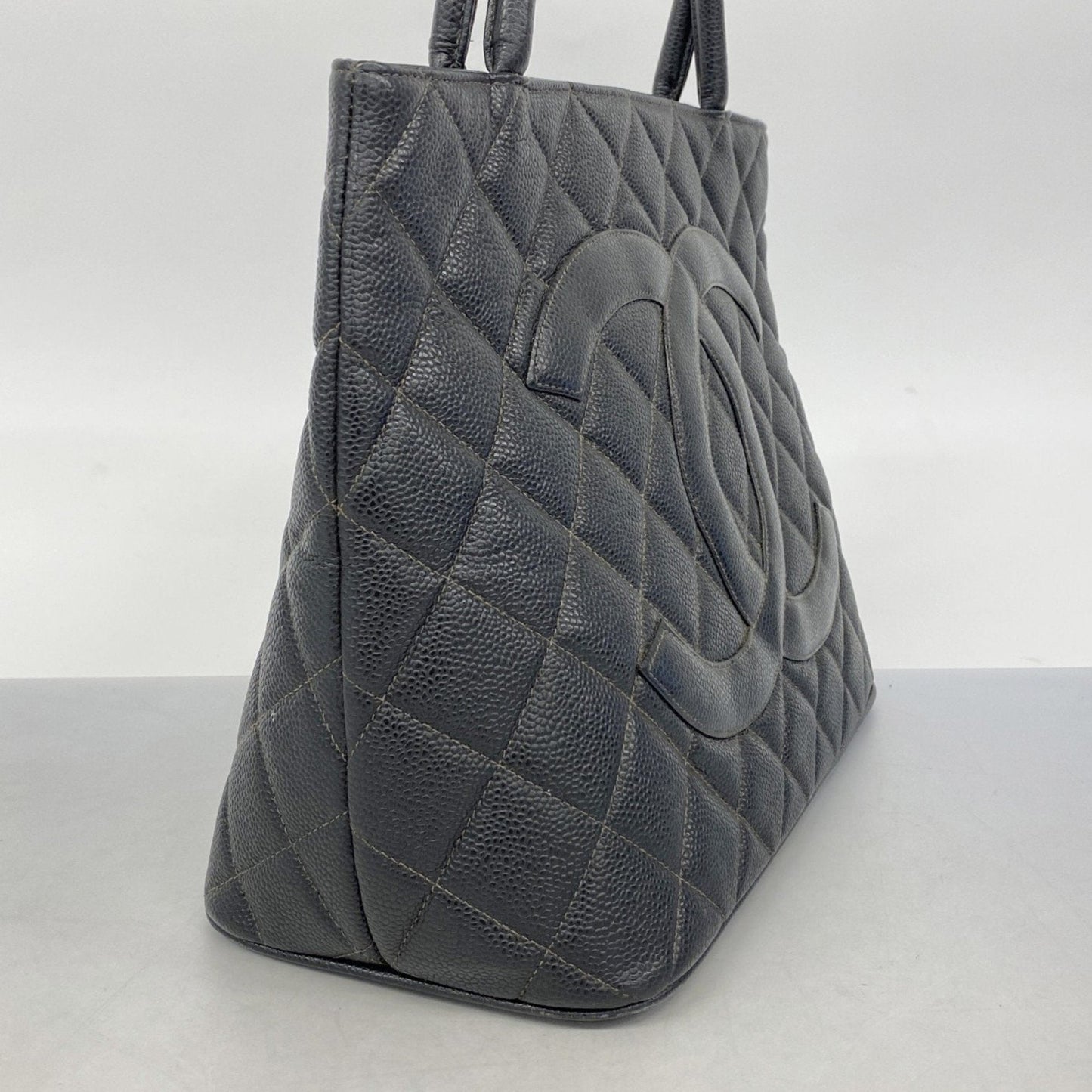 Chanel Black Grained Calfskin Tote Bag