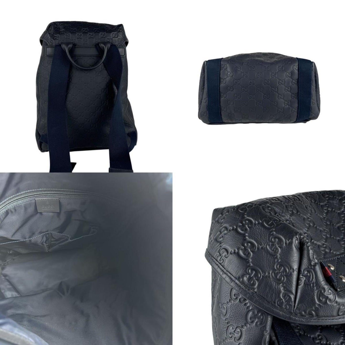 Gucci Navy Leather Backpack