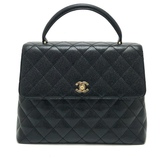 Chanel Black Grained Calfskin Handbag Tote Bag