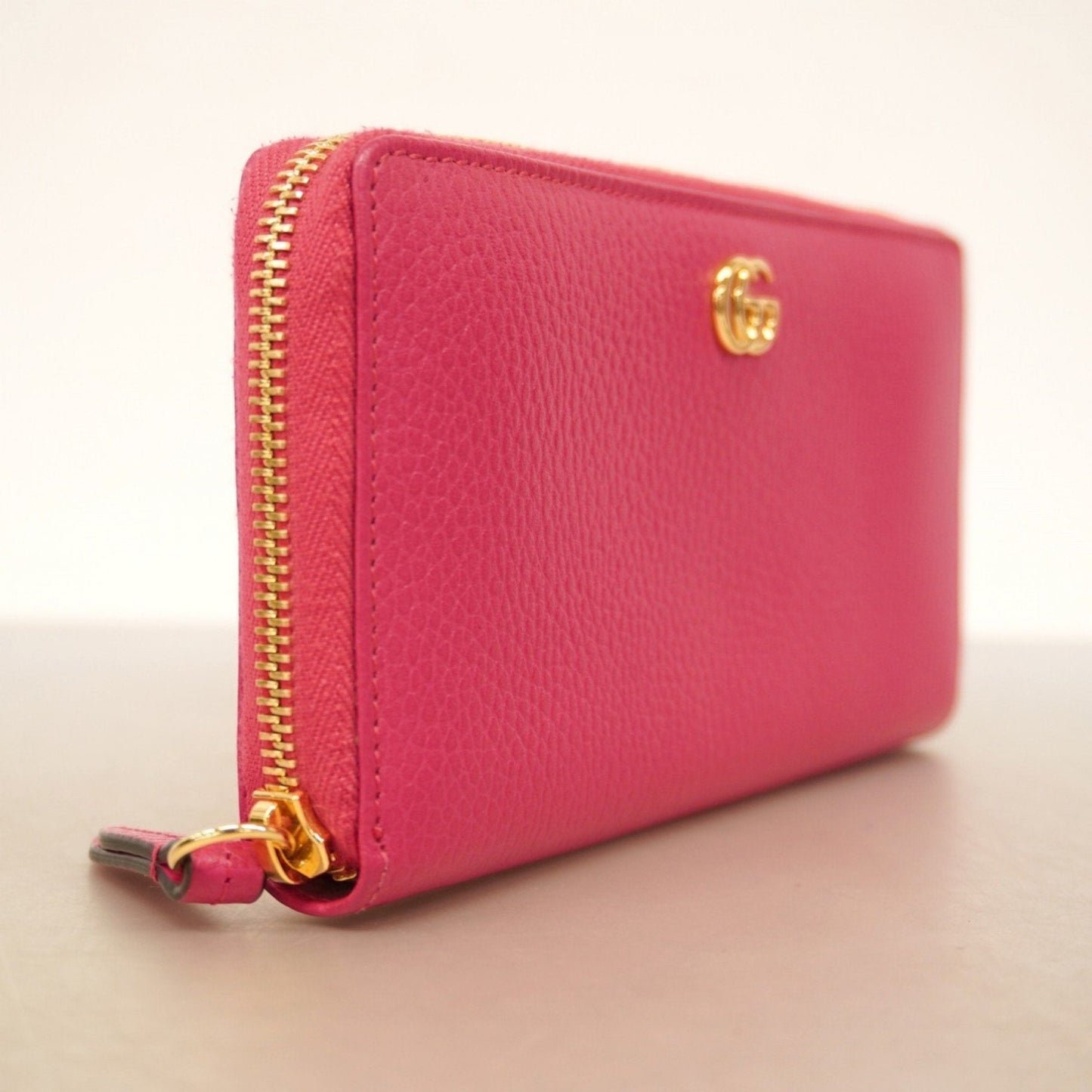 Gucci Pink Leather Long Wallet (Bi-Fold)