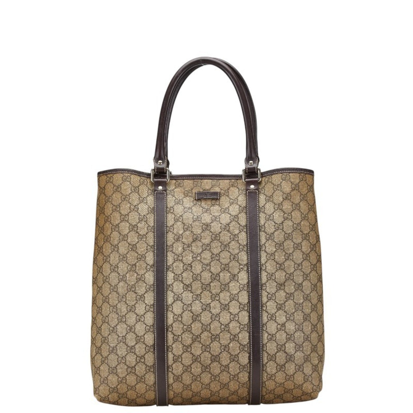 Gucci Beige Brown Pvc Leather Shoulder Bag Tote Bag