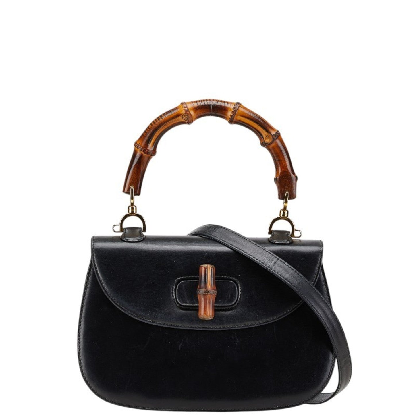Gucci Black Leather Handbag Shoulder Bag
