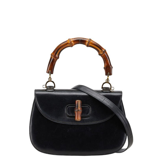 Gucci Black Leather Handbag Shoulder Bag