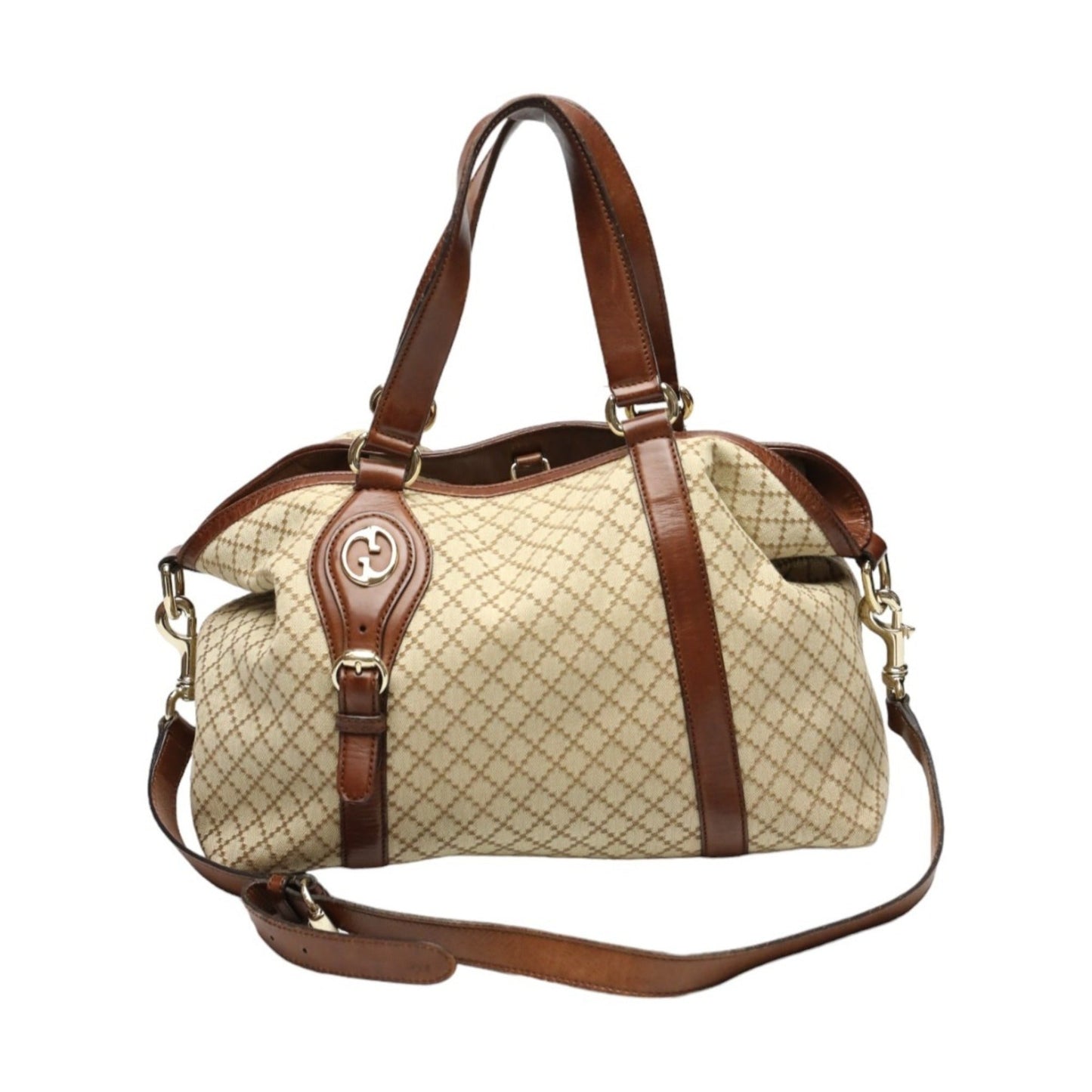 Gucci Brown Canvas Shoulder Bag Tote Bag