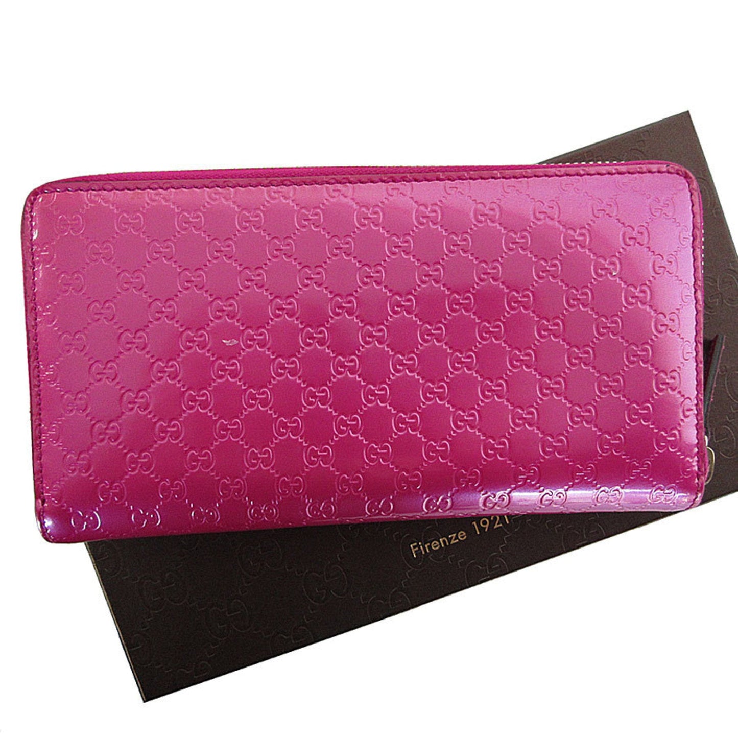 Gucci Pink Patent Leather Long Wallet (Bi-Fold)