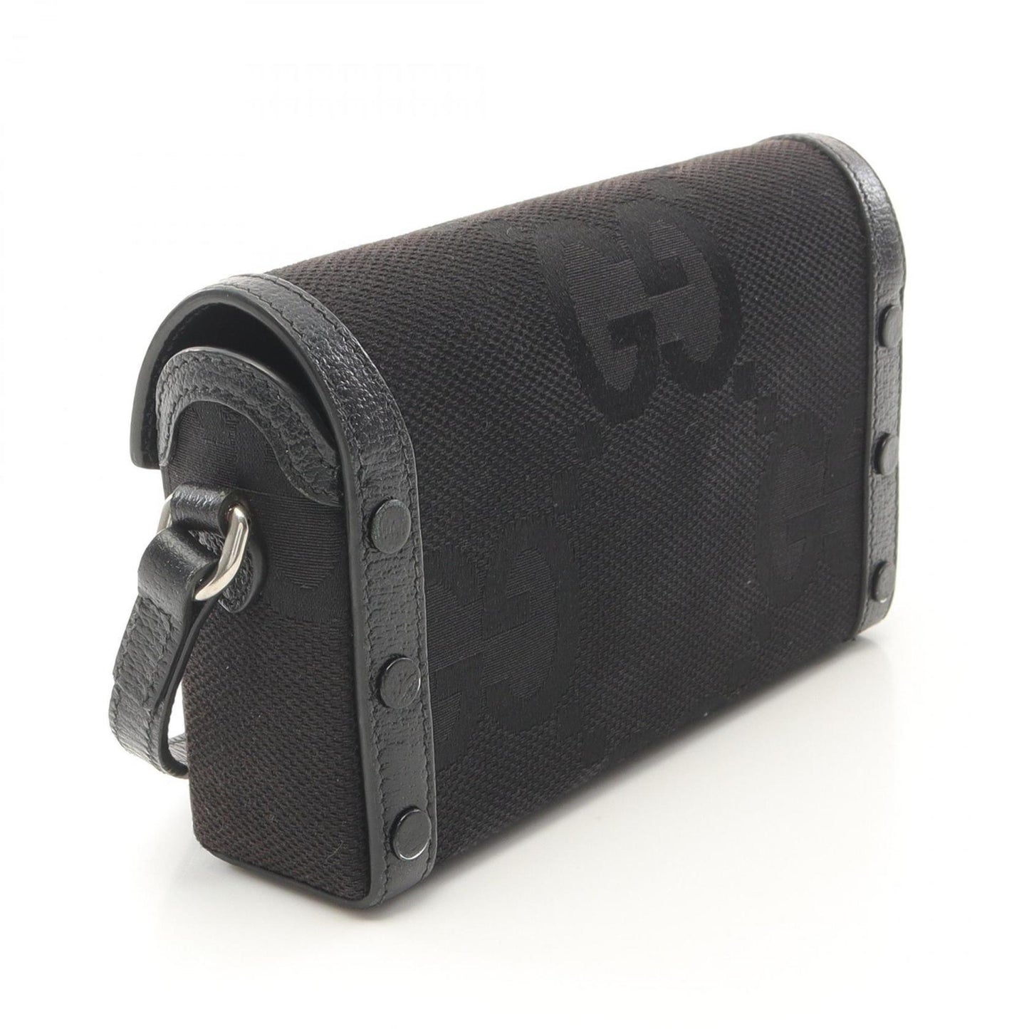 Gucci Black Canvas Leather Shoulder Bag