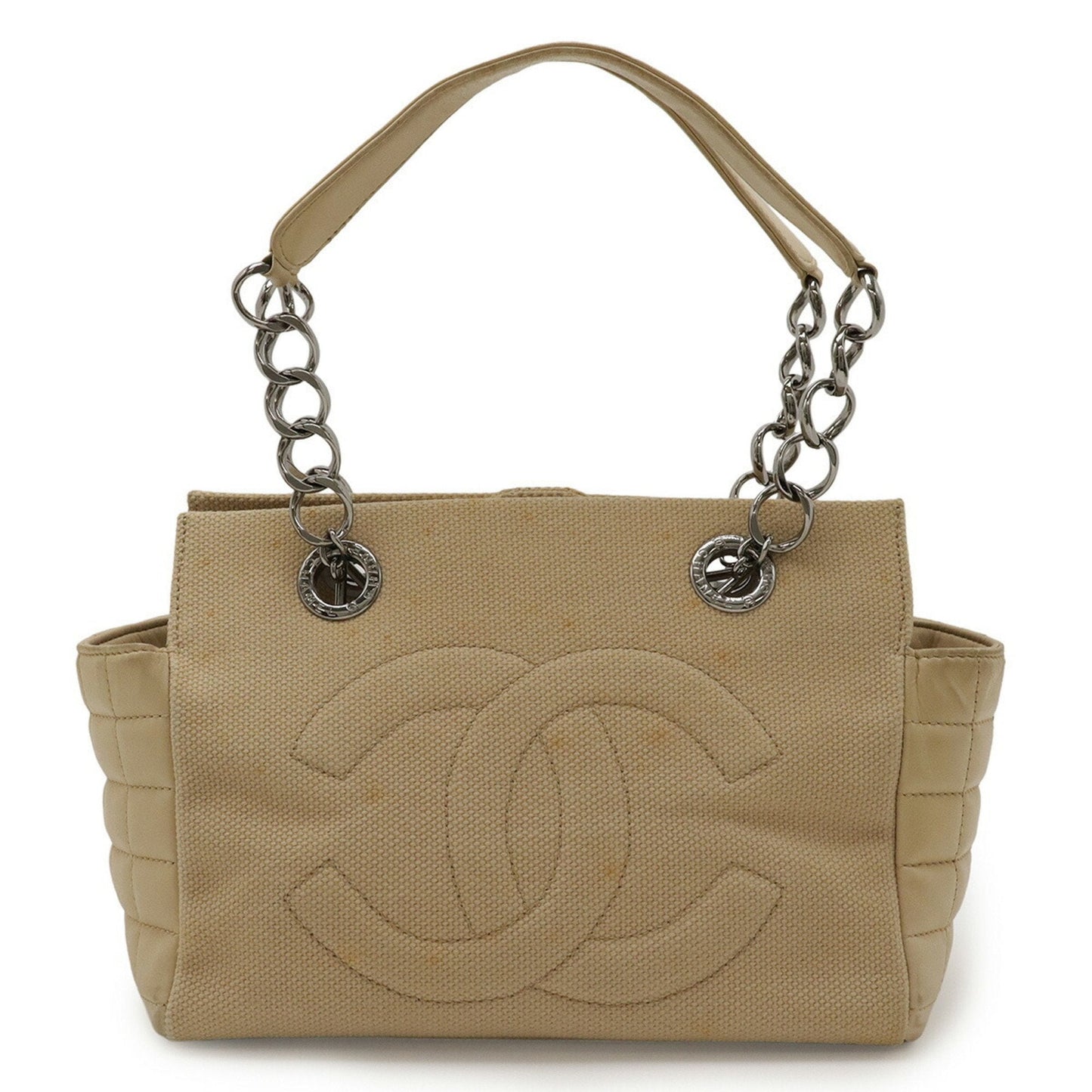 Chanel Beige Canvas Leather Beach Bag Tote Bag