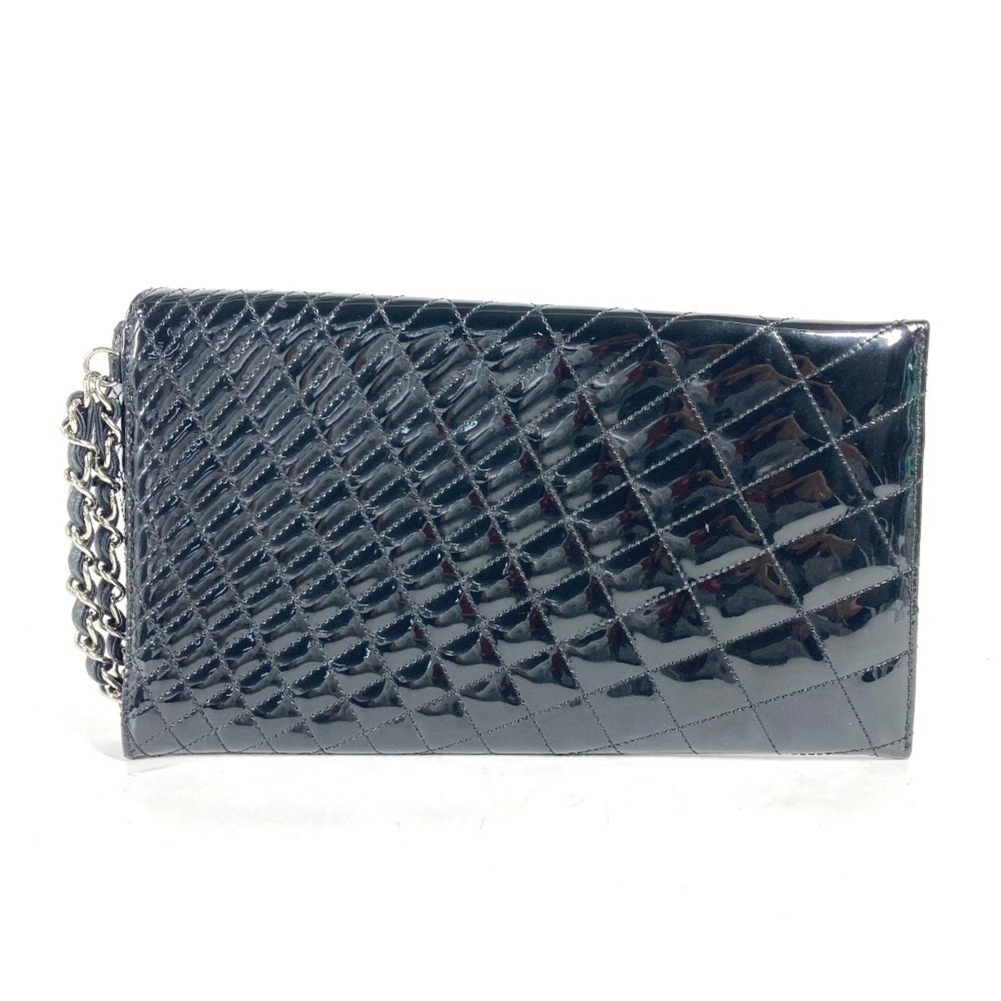 Kaleidoscope Clutch Quilted Patent Medium