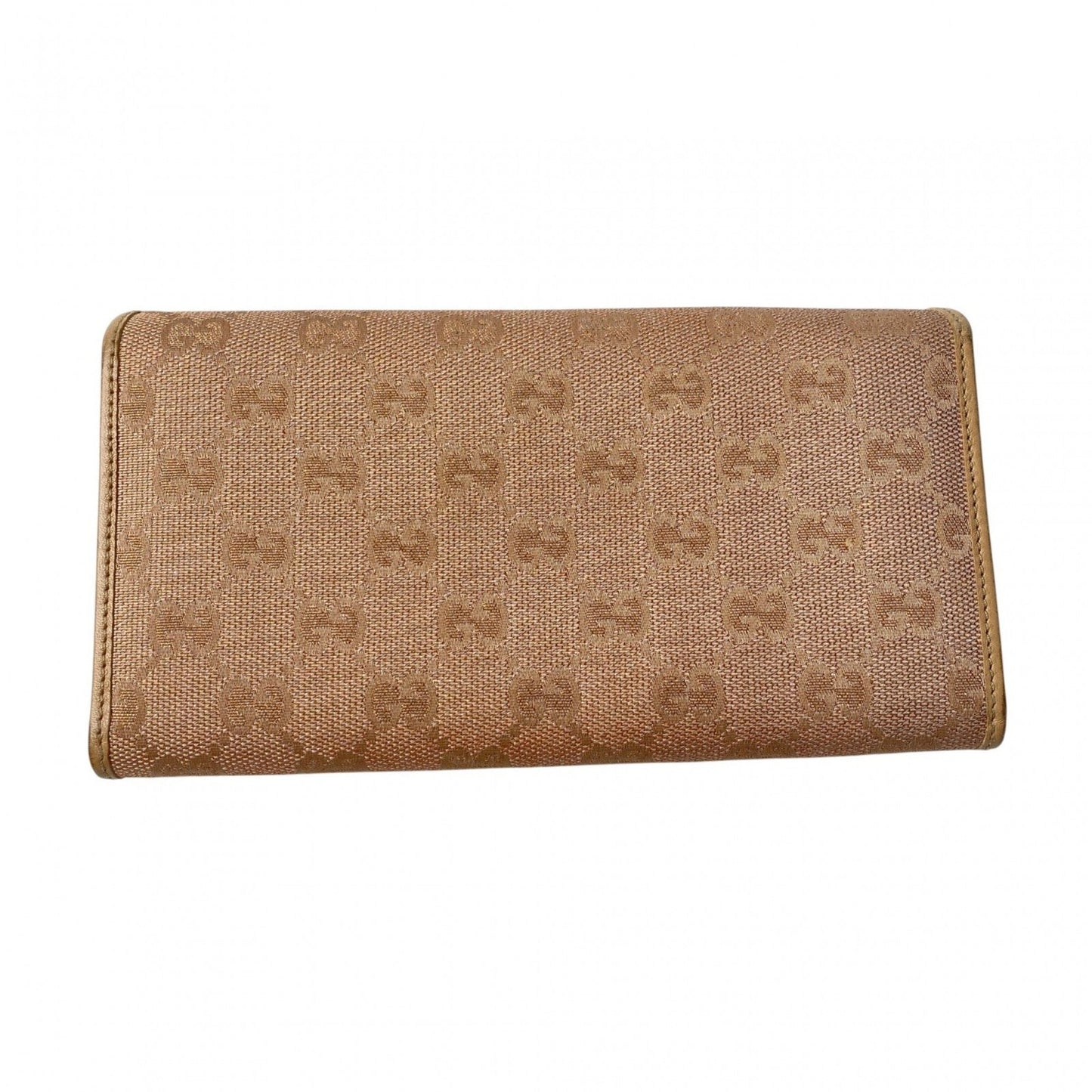 Gucci Pink Gg Canvas Leather Long Wallet (Bi-Fold)