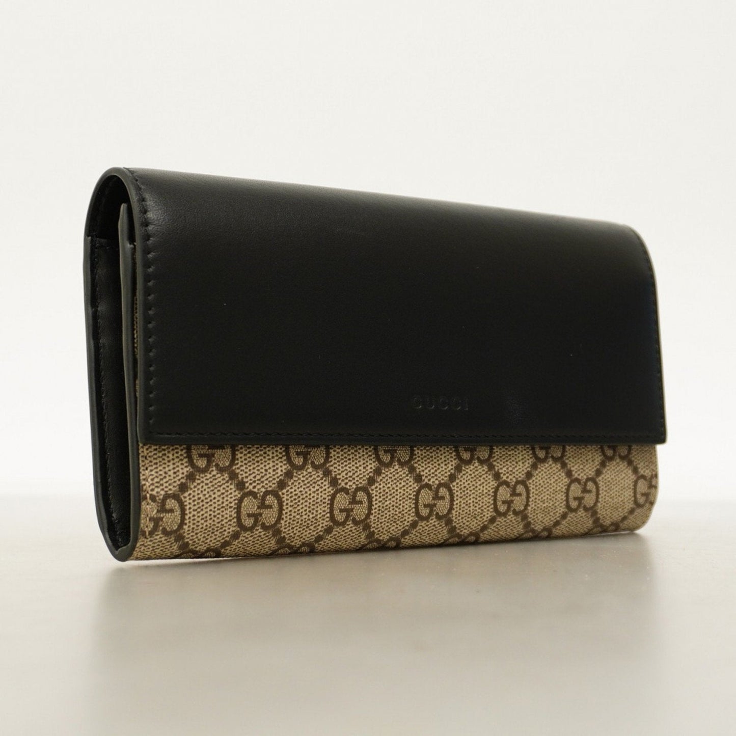 Gucci Black Brown Pvc Long Wallet (Bi-Fold)