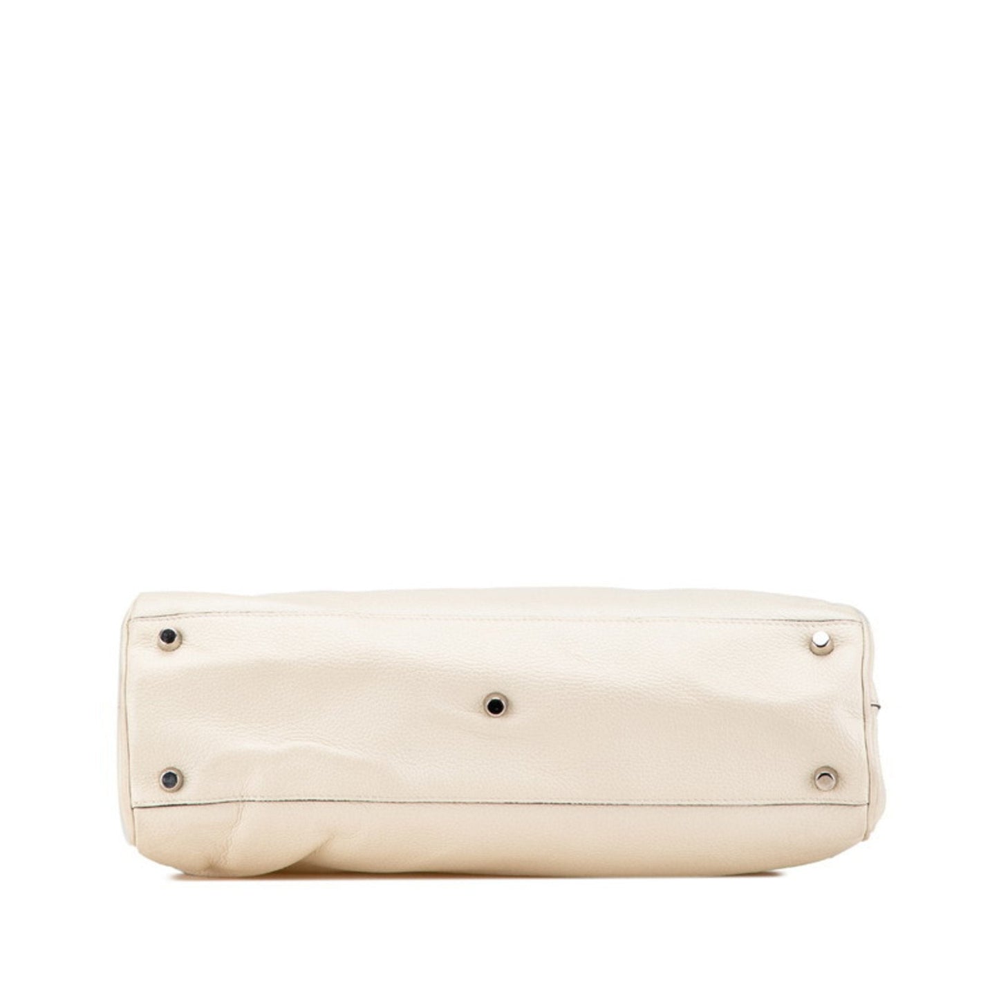 Gucci Gold Silver White Leather Handbag Shoulder Bag