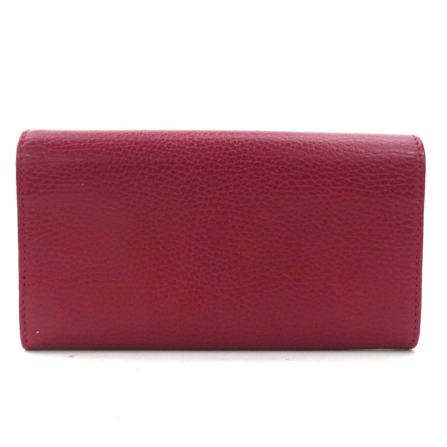 Gucci Red Color Leather Long Wallet (Bi-Fold)