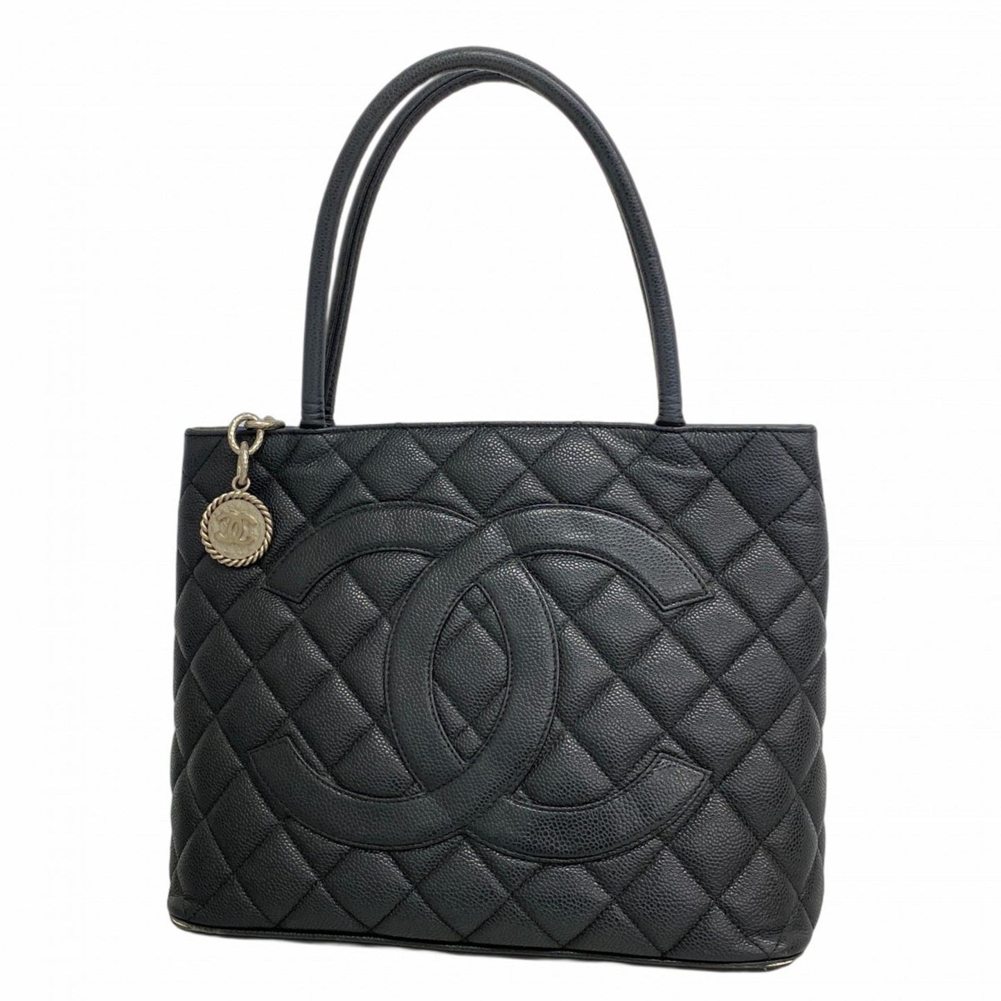 Chanel Black Grained Calfskin Tote Bag