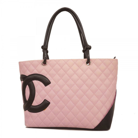 Chanel Black Pink Leather Tote Bag