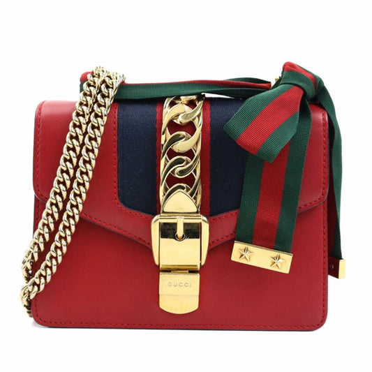 Gucci Red Color Leather Shoulder Bag