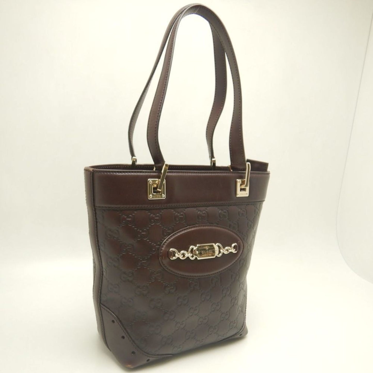 Gucci Brown Leather Tote Bag