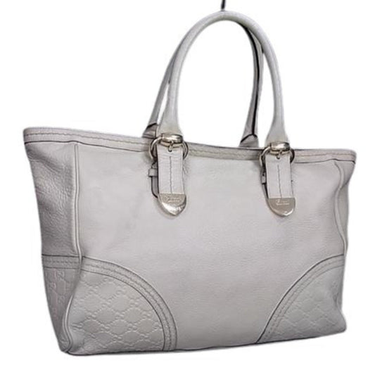 Gucci Light Beige Leather Handbag Shoulder Bag Tote Bag