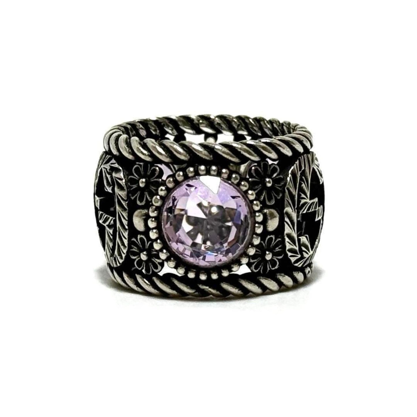 Gucci Silver Rhinestone Silver 925 Band Ring