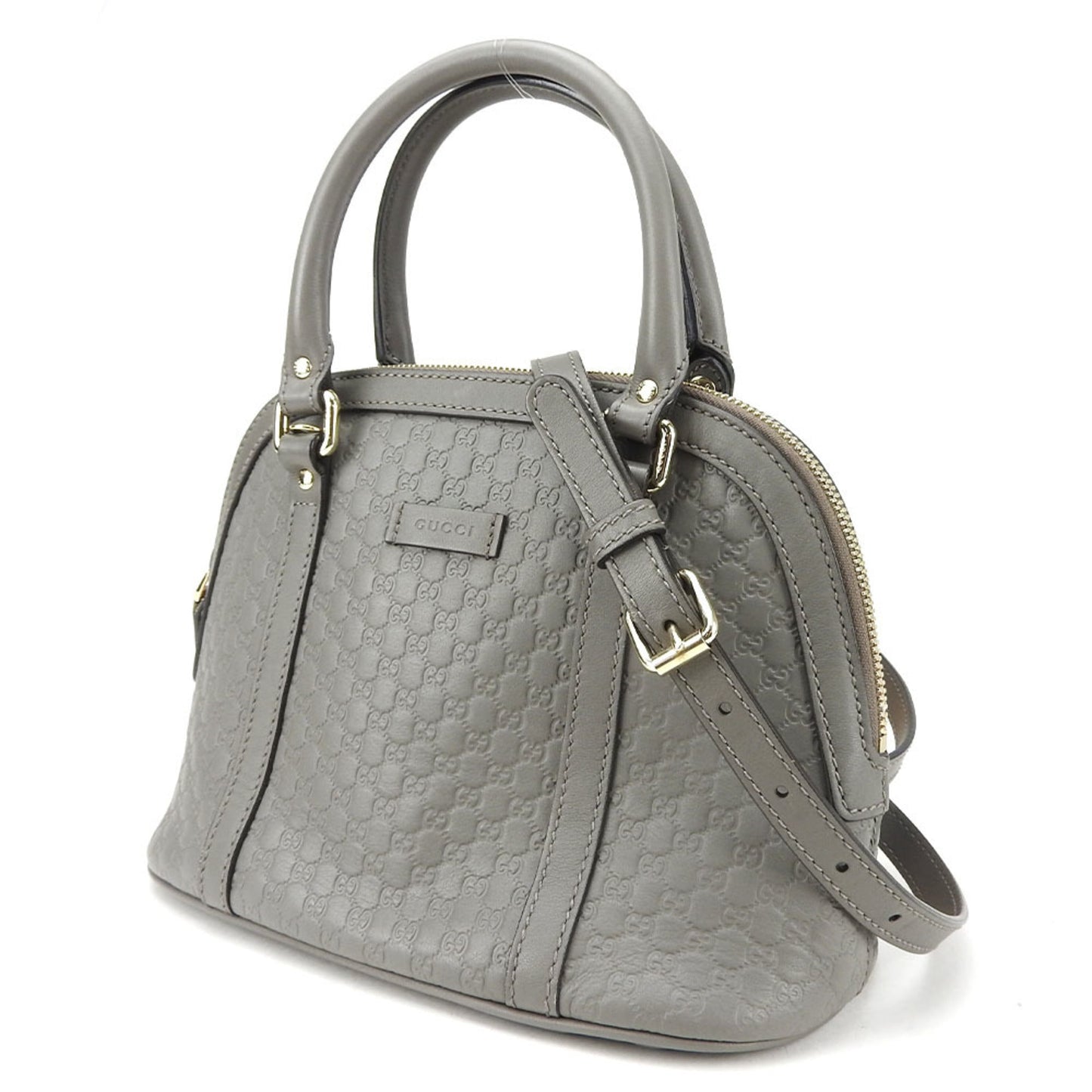 Gucci Gray Leather Handbag Shoulder Bag