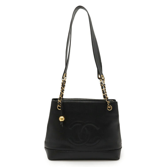 Chanel Black Grained Calfskin Shoulder Bag Tote Bag