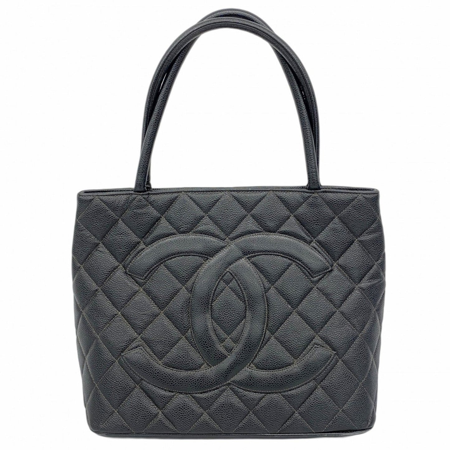 Chanel Black Grained Calfskin Tote Bag