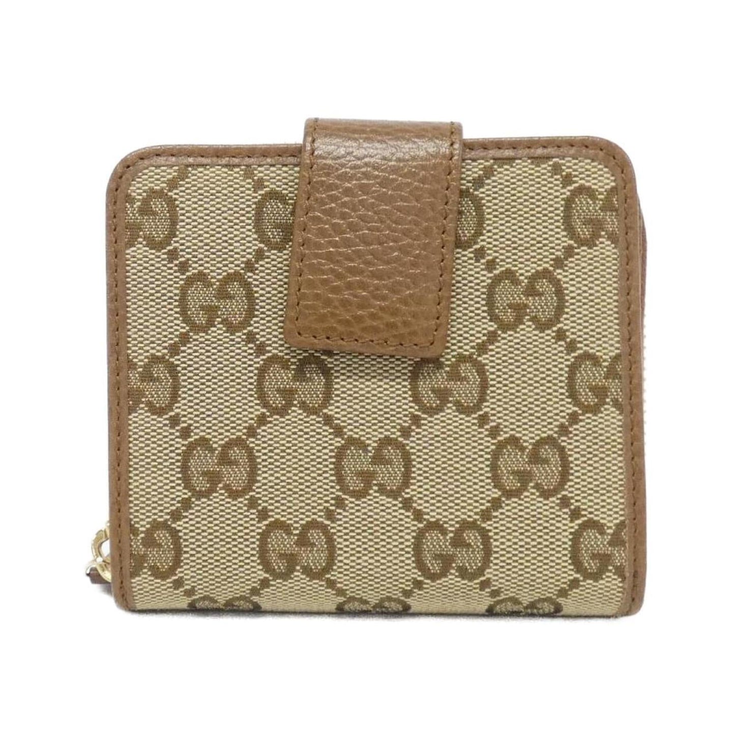 Gucci Beige Brown Gg Canvas Wallet (Bi-Fold)