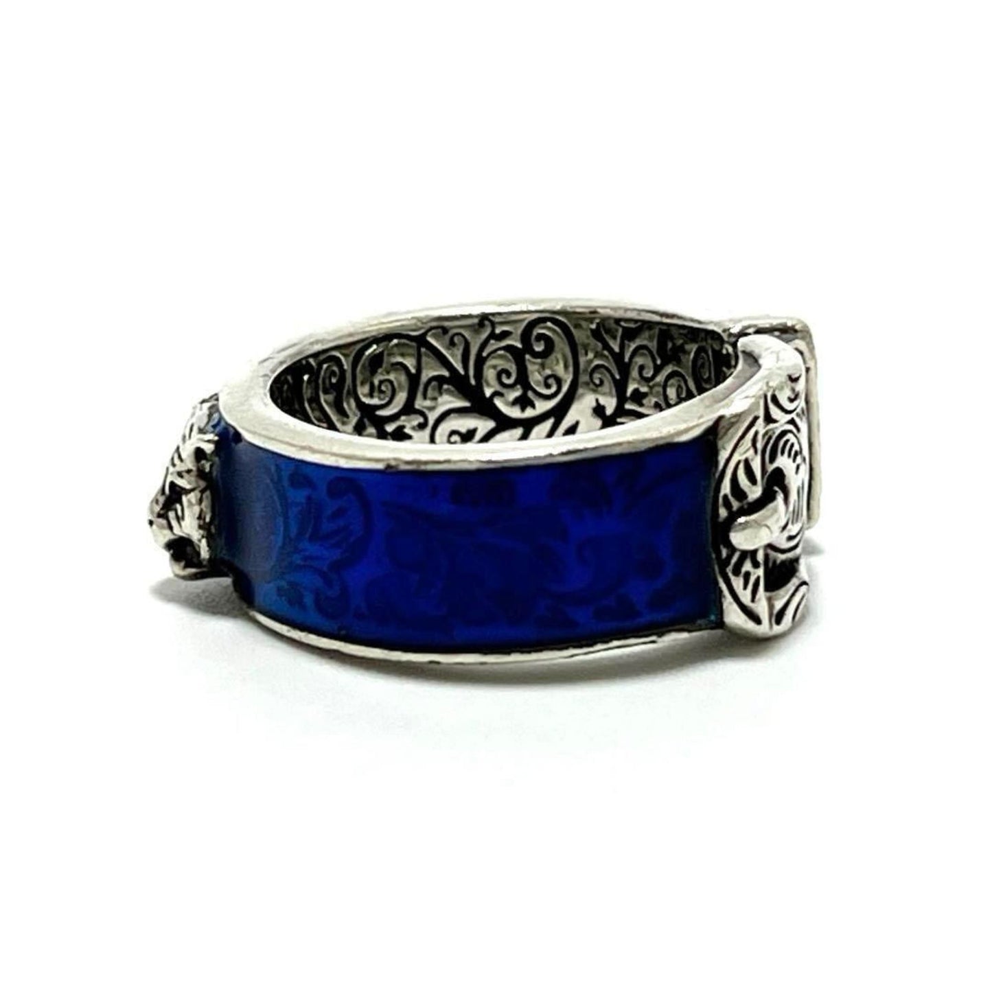 Gucci Blue Enamel Silver 925 Band Ring