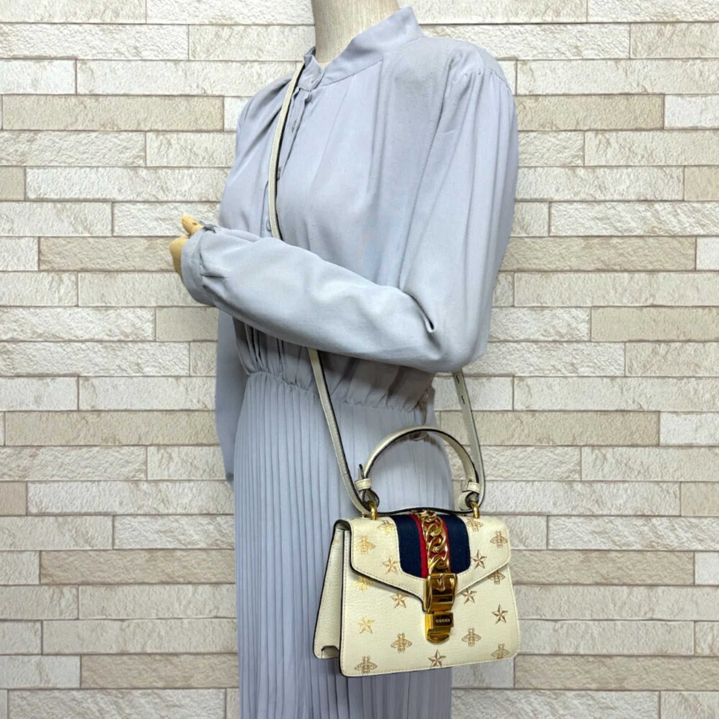 Gucci White Leather Shoulder Bag