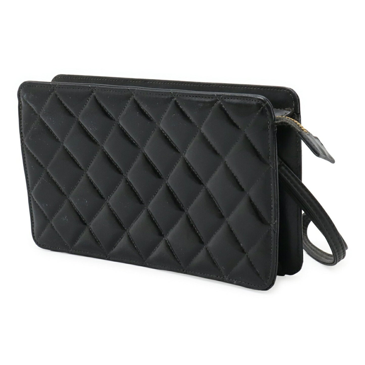 Chanel Black Leather Clutch Bag