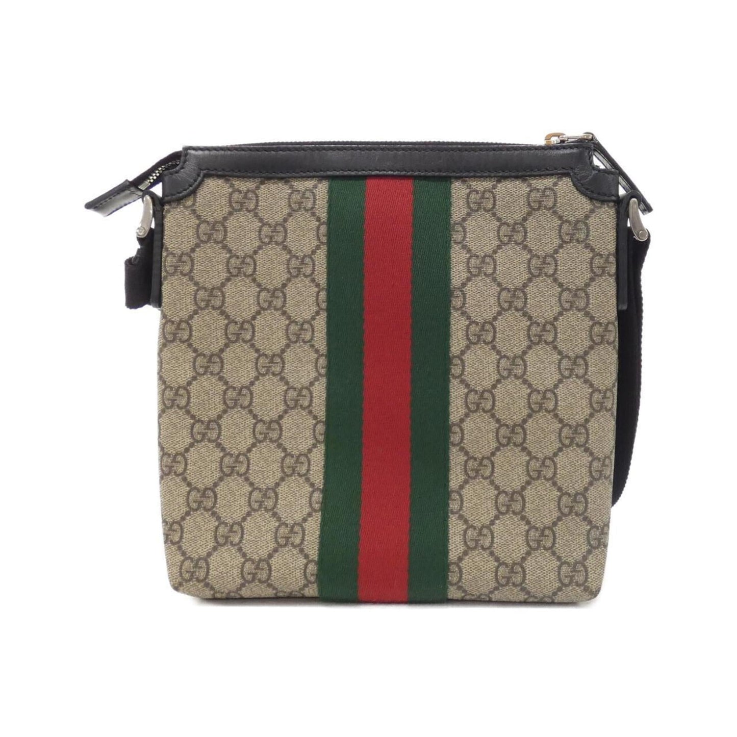 Gucci Beige Black Gg Supreme Shoulder Bag