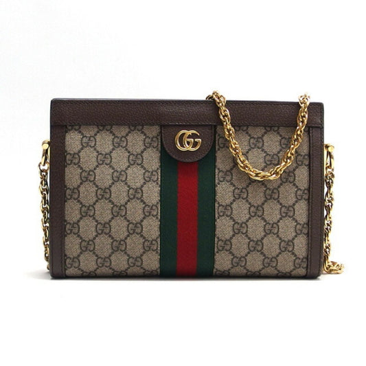 Gucci Sherry Line Beige Brown Dark Brown Gg Supreme Shoulder Bag