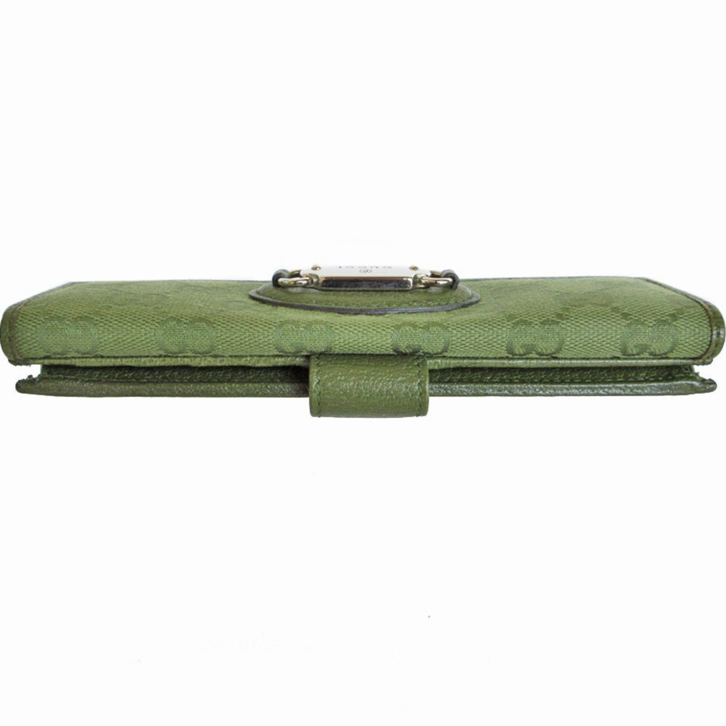 Gucci Green Khaki Canvas Long Wallet (Bi-Fold)
